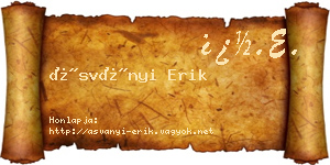 Ásványi Erik névjegykártya