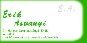 erik asvanyi business card