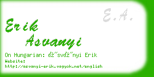 erik asvanyi business card